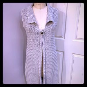 CATO Gray Knit Vest Long and Comfy XL